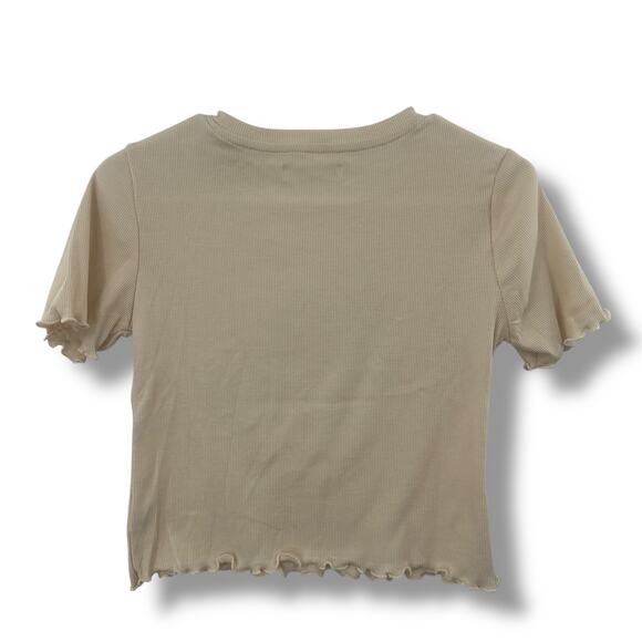 NEW Grayson Threads Crop Top Size Medium Rose Paris Floral Ruffle Scalloped NWT - Picture 6 of 6